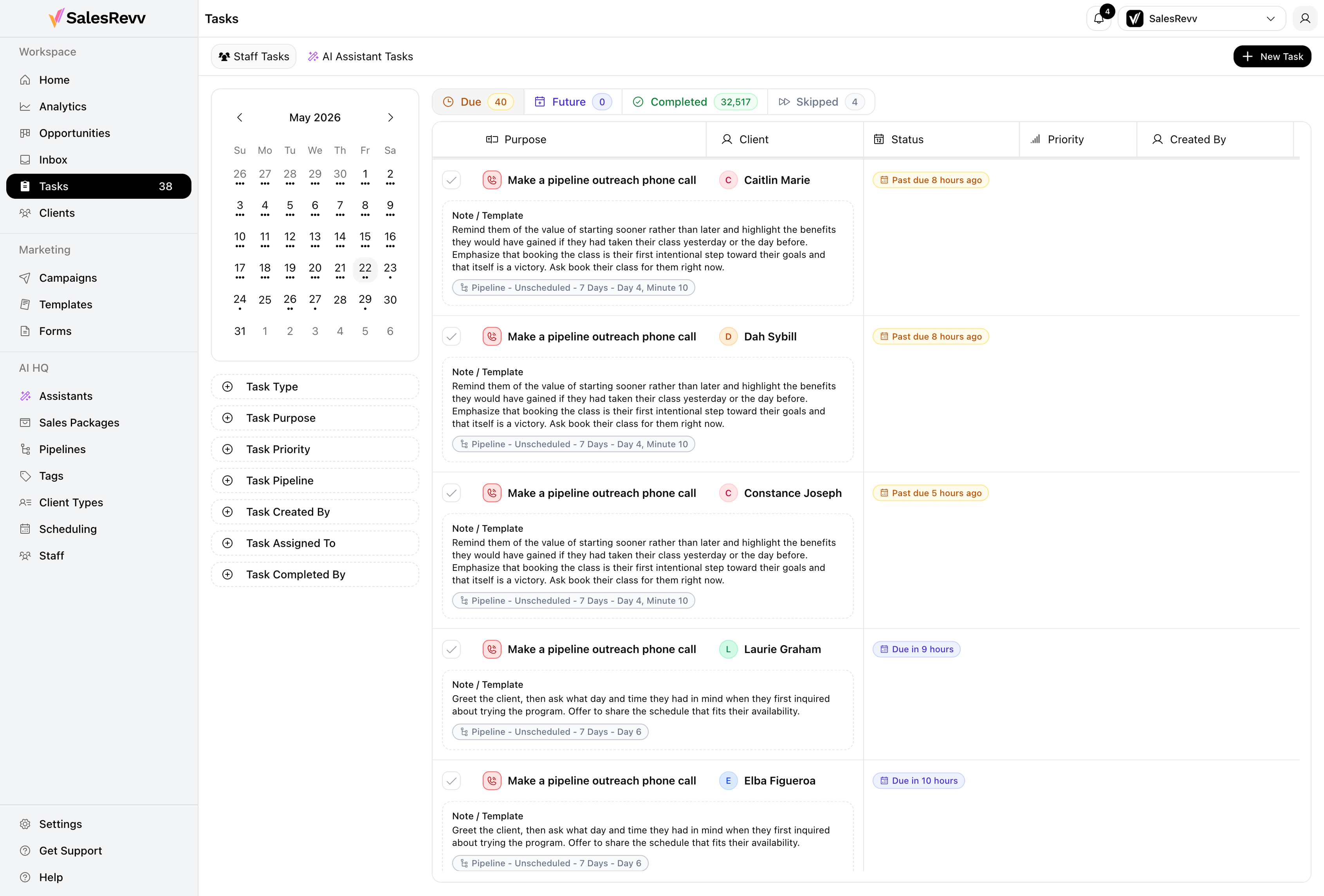 SalesRevv - Seamless Tasking